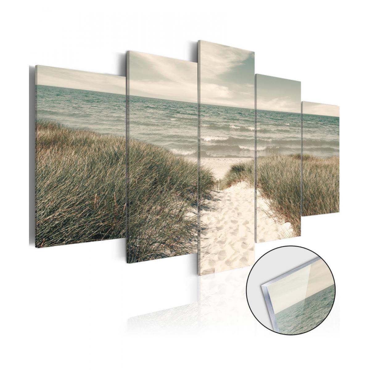 Artgeist - Tableau sur verre acrylique - Quiet Beach [Glass] 200x100 - Tableaux, peintures