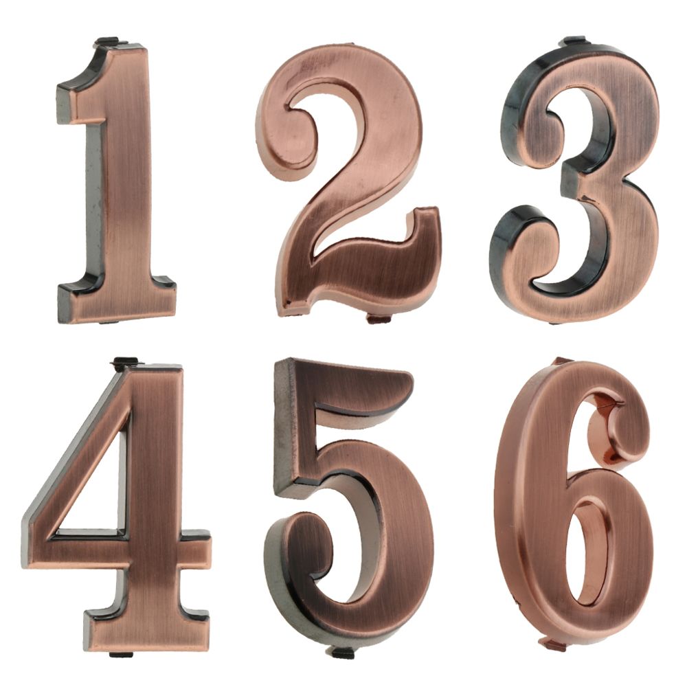 marque generique - 6x abs maison numéro de porte en plastique signe plaque numéro de bricolage numéro 0 à 9 numéro - Objets déco