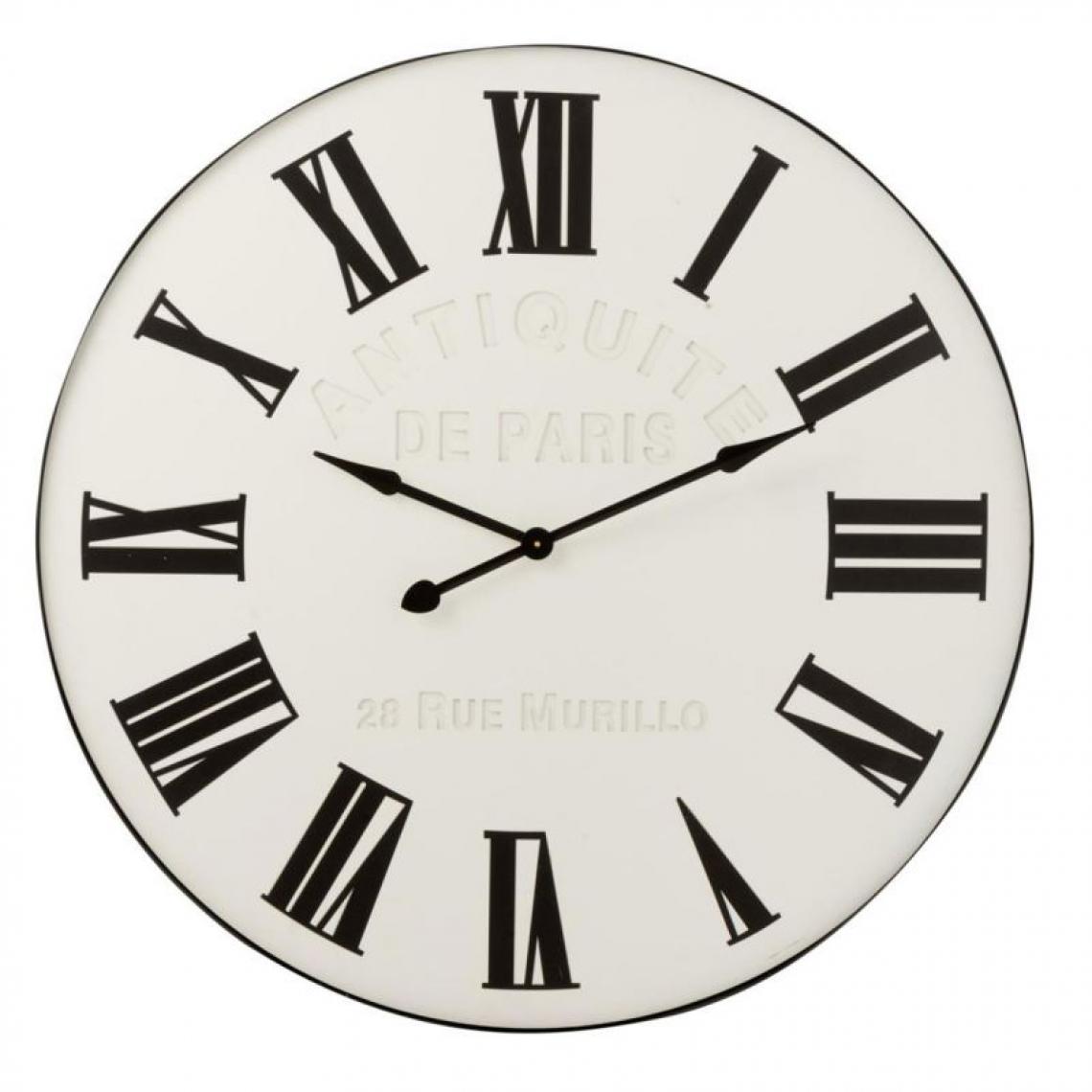 Paris Prix - Horloge Murale Design Chrome 107cm Blanc - Horloges, pendules