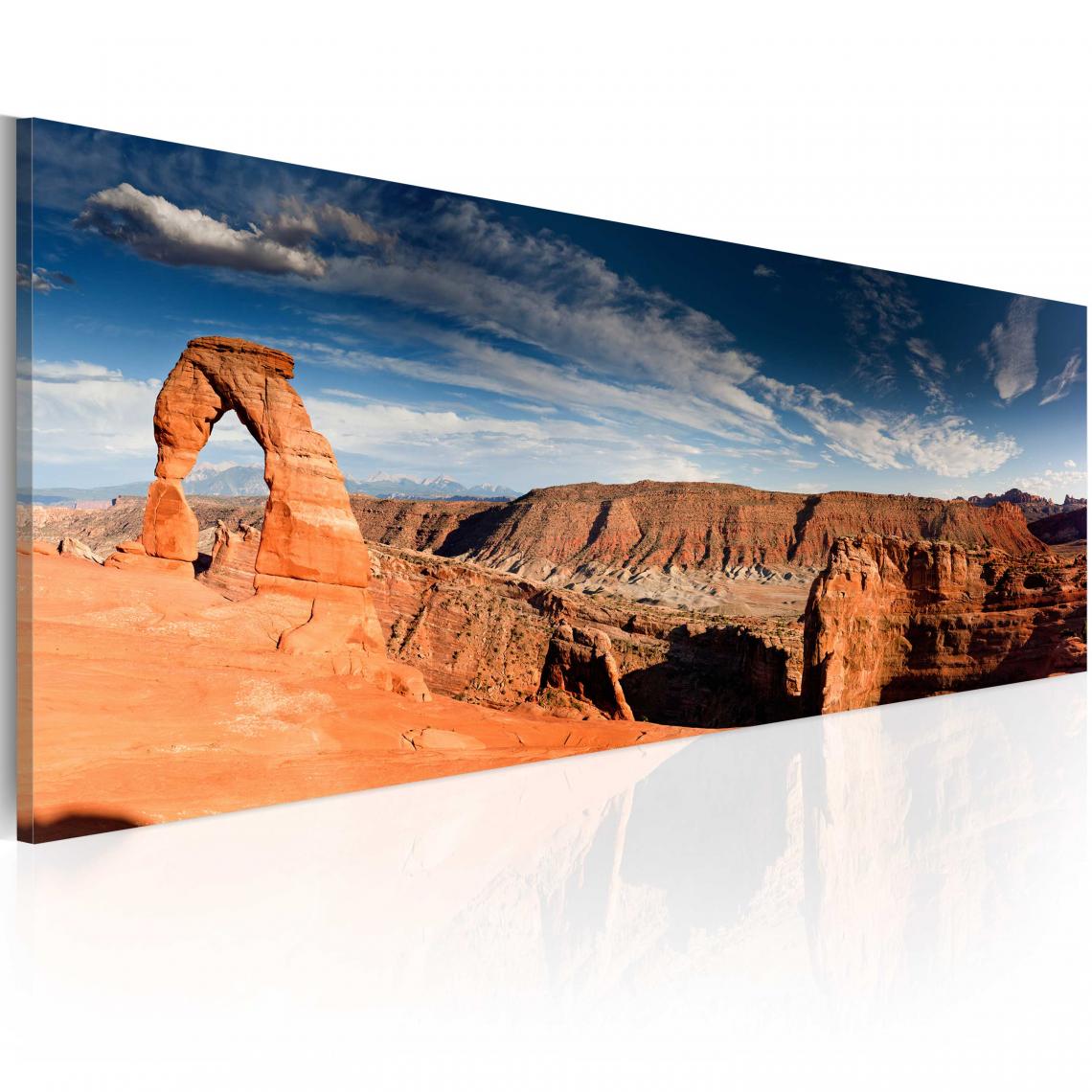 Decoshop26 - Tableau sur toile décoration murale image imprimée cadre en bois à suspendre Grand Canyon - panorama 120x40 cm 11_0006618 - Tableaux, peintures