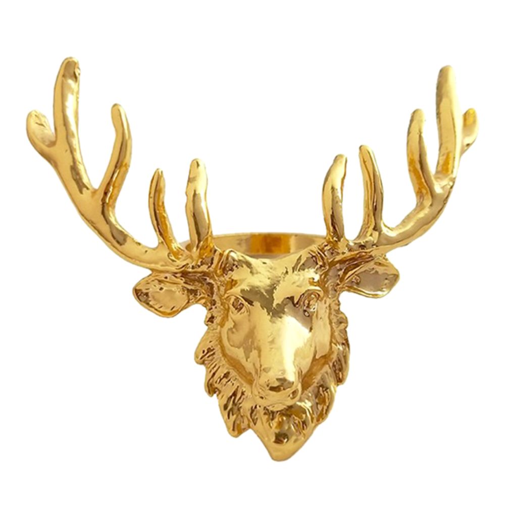 marque generique - Grands anneaux de serviette de tête de renne de Noël pour l'or des fêtes de mariage - Objets déco