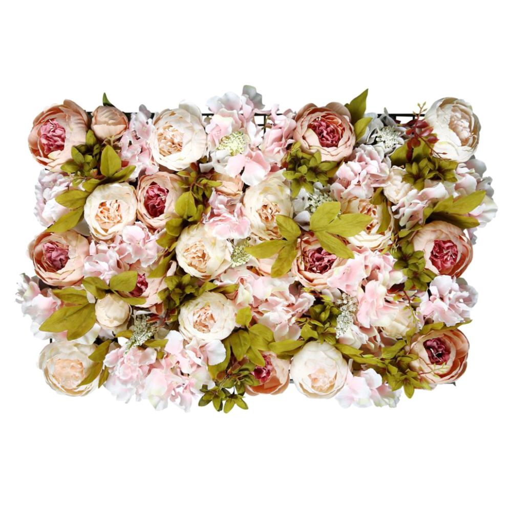 marque generique - Tissu Faux Rose + Pivoine Fleur Mur De Mariage Fond Champagne Rose Rose - Objets déco