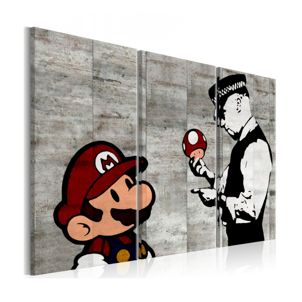 Artgeist - Tableau - Banksy: Mario Bros 90x60 - Tableaux, peintures