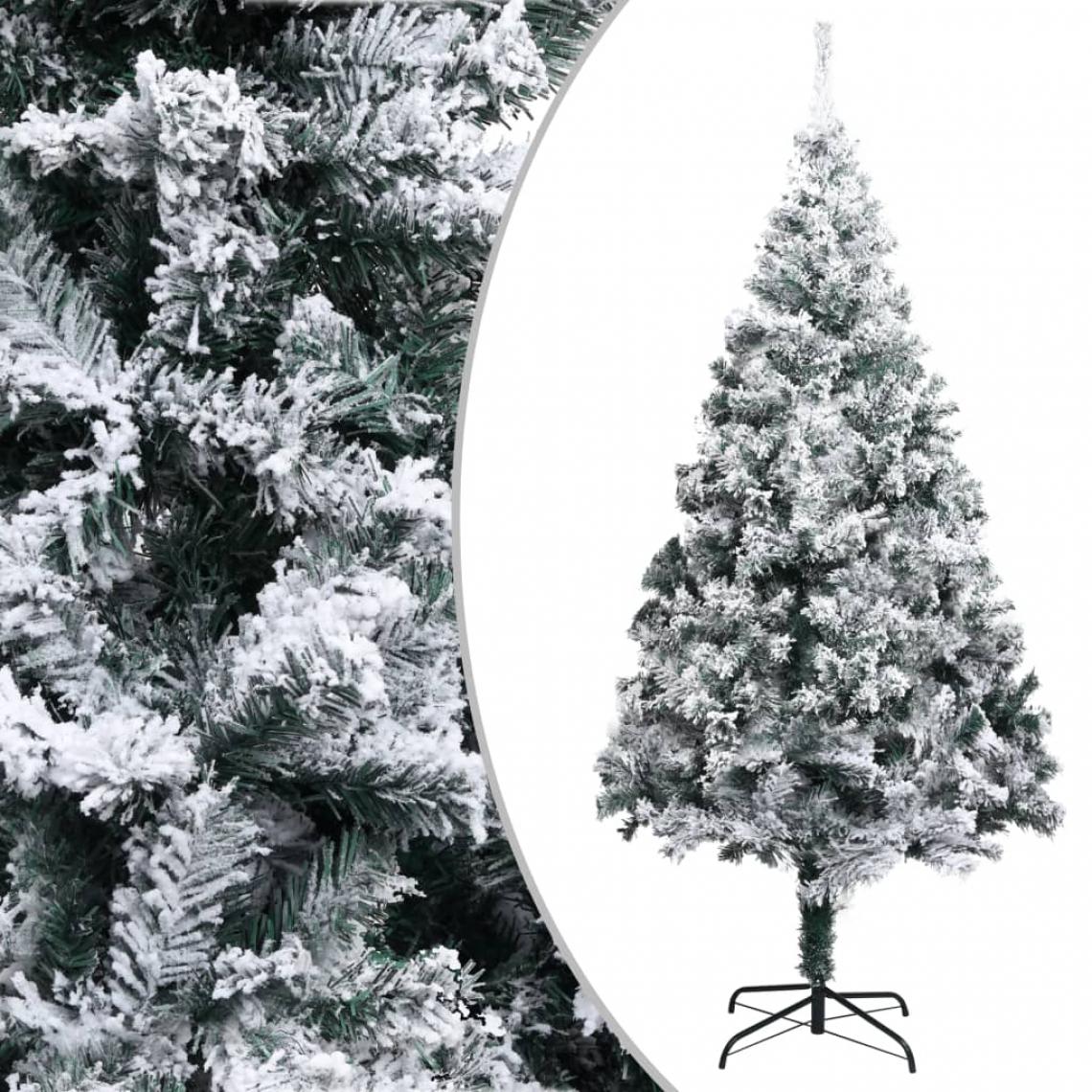 Vidaxl - vidaXL Sapin de Noël artificiel avec neige floquée Vert 210 cm PVC - Sapin de Noël