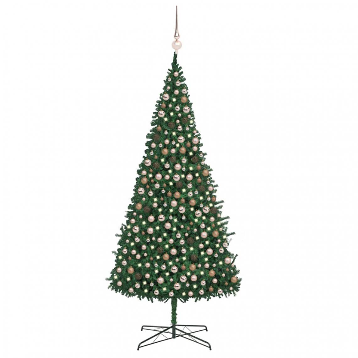 Vidaxl - vidaXL Arbre de Noël artificiel avec LED et boules 400 cm Vert - Sapin de Noël