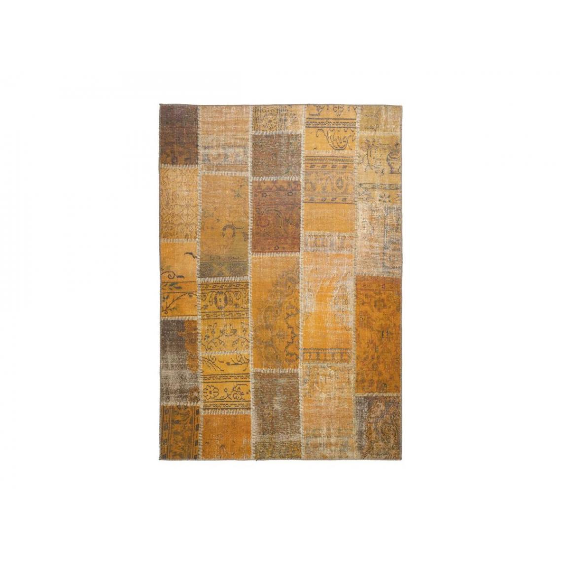 Bobochic - BOBOCHIC Tapis poil court rectangulaire MIRELA motif carreaux Jaune 150x230 - Tapis