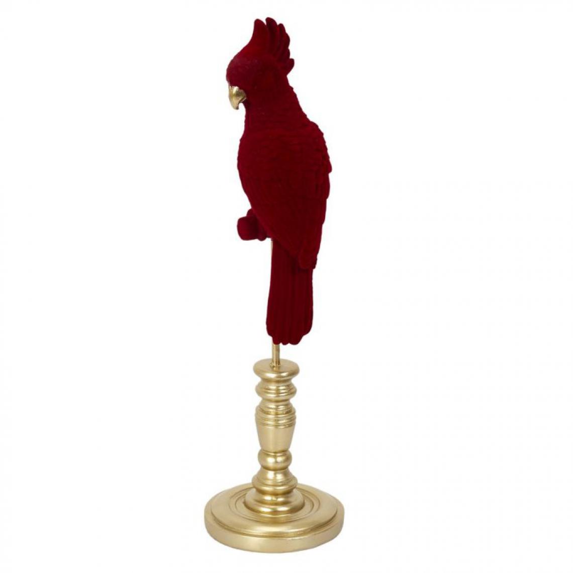 Paris Prix - Statuette Décorative Perroquet 37cm Rouge - Statues