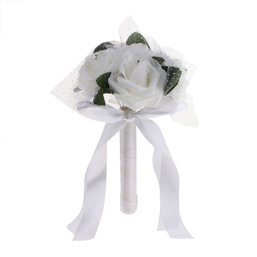 marque generique - Bouquet de fleurs de mousse de fleurs artificielles artificielles nuptiales Venue Decor Blanc - Plantes et fleurs artificielles