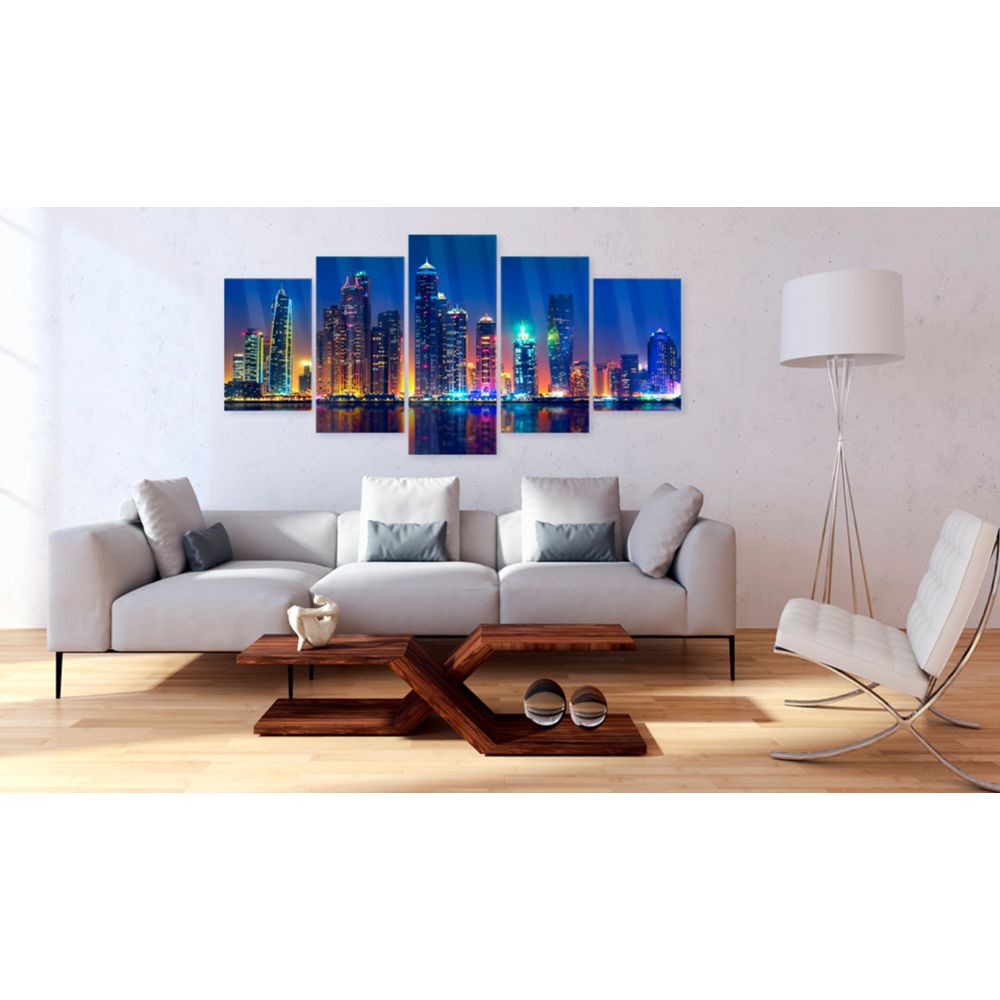 marque generique - 100x50 Tableau sur verre acrylique Moderne Nights in Dubai [Glass] - Tableaux, peintures