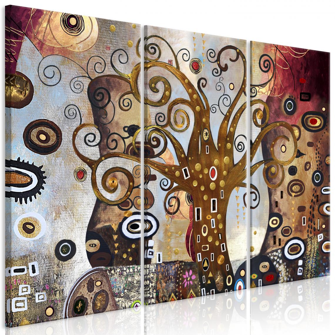 Decoshop26 - Tableau sur toile en 3 panneaux décoration murale image imprimée cadre en bois à suspendre Joie de vivre (3 parties) 90x60 cm 11_0001708 - Tableaux, peintures