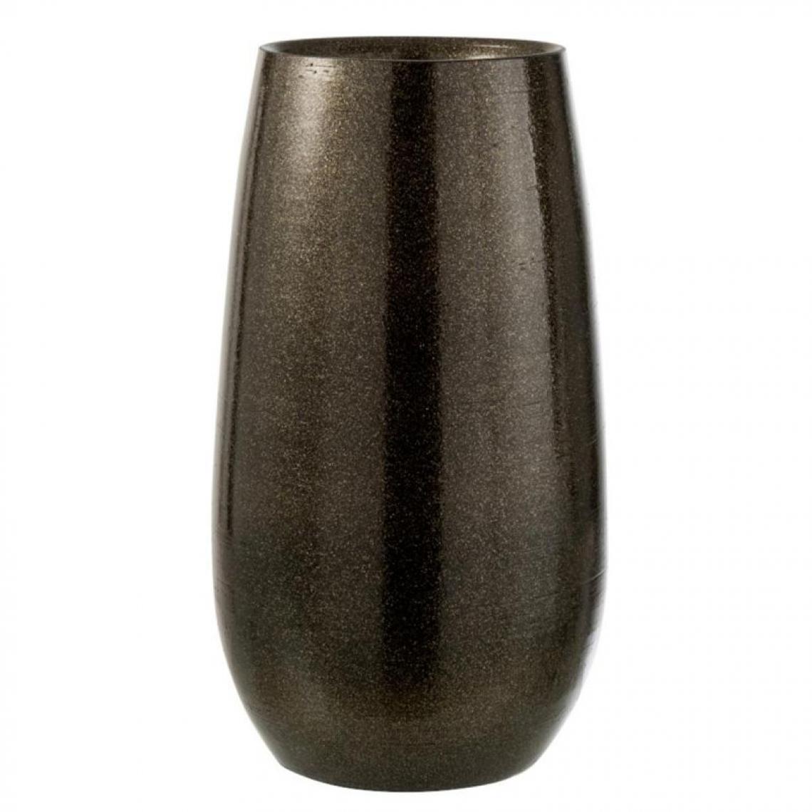 Paris Prix - Vase Design Céramique Victor 40cm Vert & Or - Vases