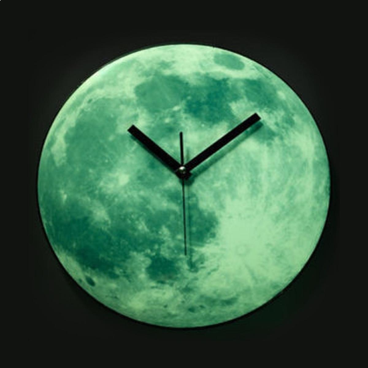 Totalcadeau - Horloge murale forme de lune brillante - Horloges, pendules