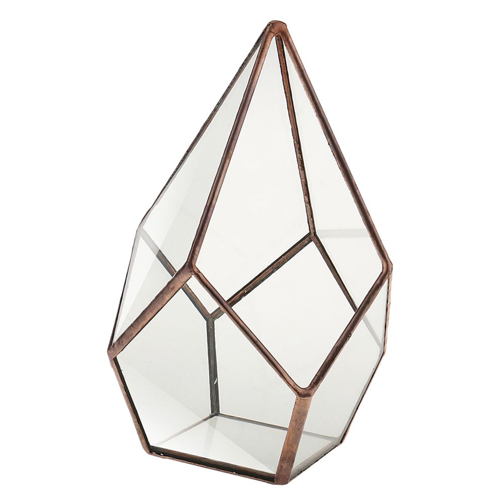 marque generique - Air planteur succulent diamant verre géométrique terrarium 12x12x17cm cuivre - Objets déco