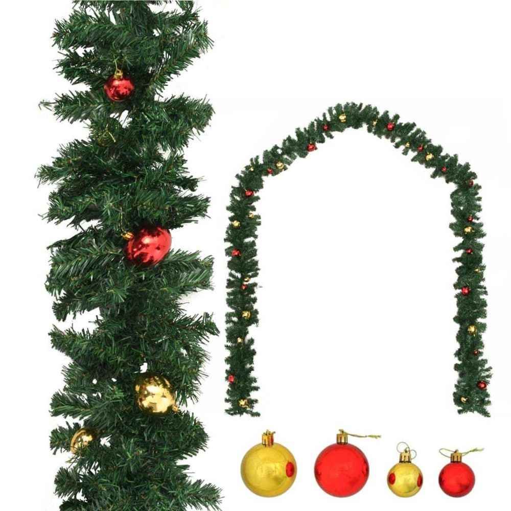 marque generique - Admirable Décorations de Noël et saisonnières serie Djouba Guirlande de Noël décorée avec boules 20 m - Décorations de Noël