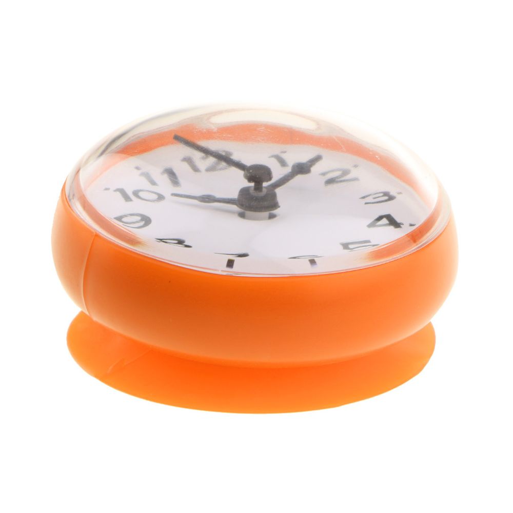 marque generique - silicone étanche cuisine salle de bain baignoire douche ventouse horloge orange - Horloges, pendules