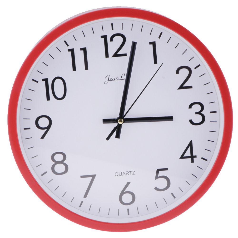 marque generique - horloge murale silencieuse qualité quartz à piles bureau à domicile 10 ""rouge - Horloges, pendules