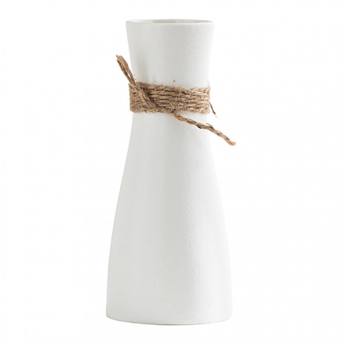 marque generique - Vase à Fleurs Simple Avec Corde Décor à La Maison Vases Floraux Pièce Maîtresse De Bureau Blanc - Vases