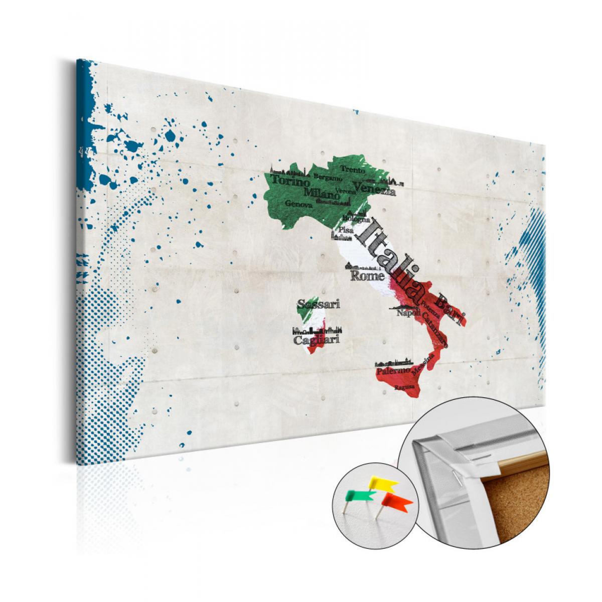 Artgeist - Tableau en liège - Italy [Cork Map] 90x60 - Tableaux, peintures