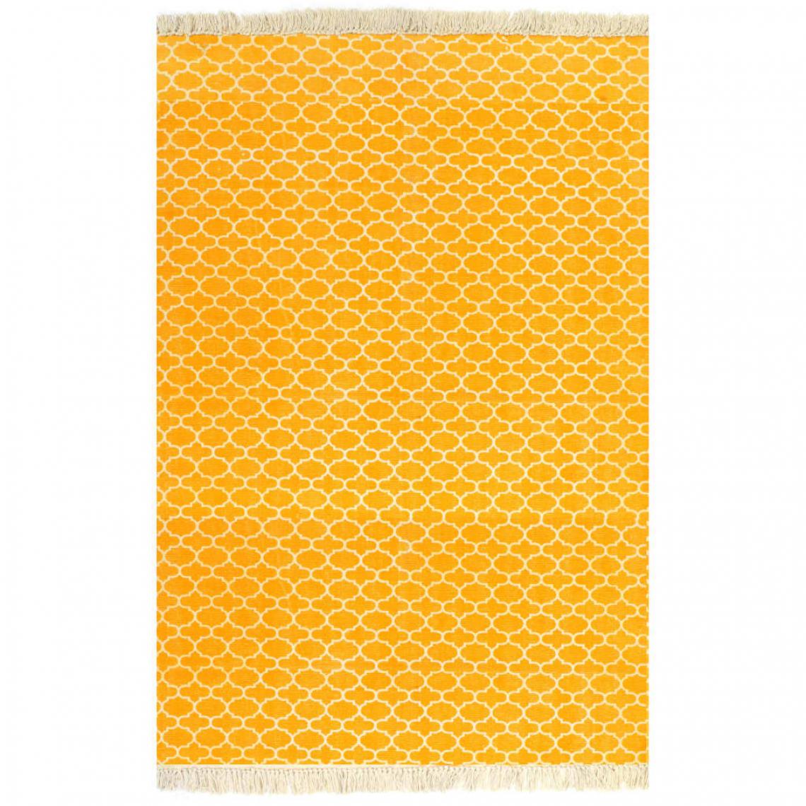 Chunhelife - Tapis Kilim Coton 160 x 230 cm avec motif Jaune - Tapis