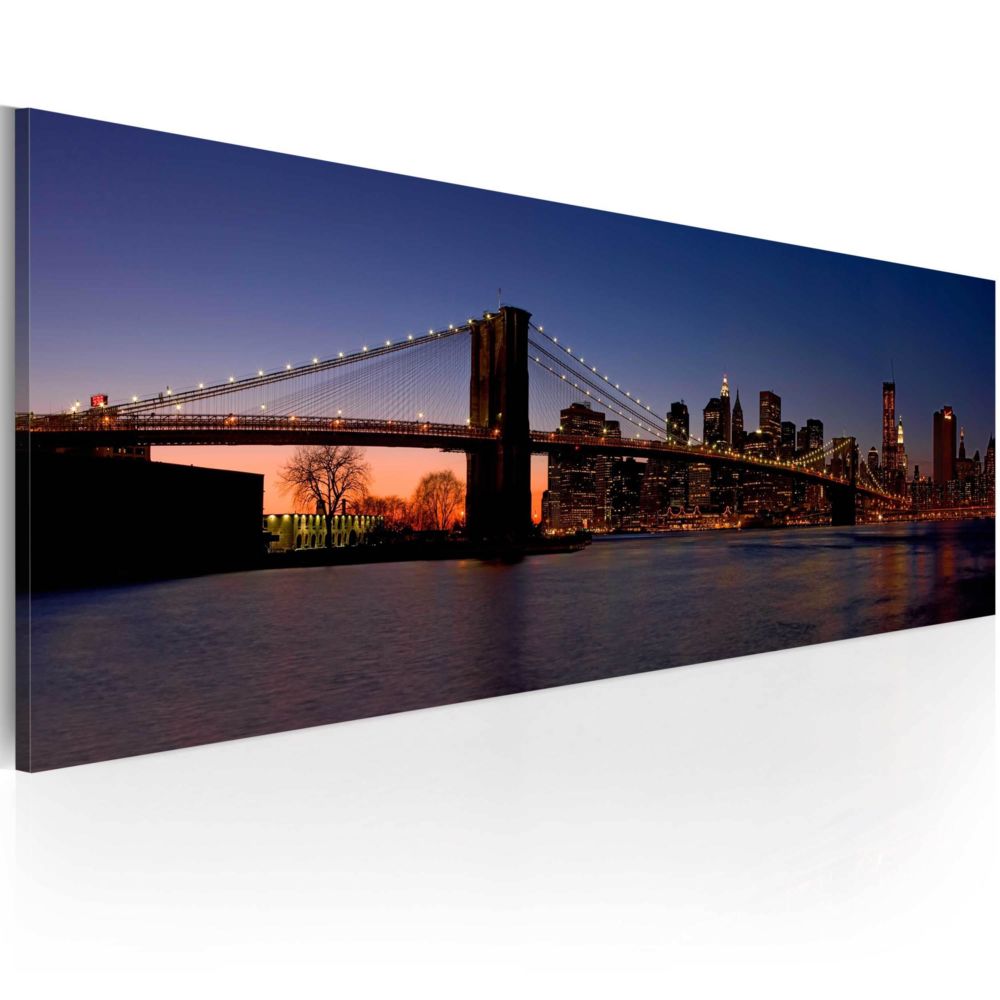 Artgeist - Tableau - Pont de Brooklyn - panorama 120x40 - Tableaux, peintures