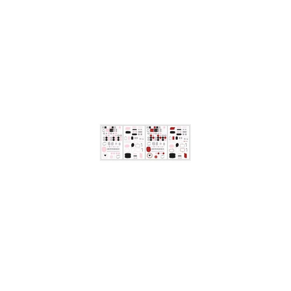 marque generique - Stickers pour Bullet journal 4 planches - blanc, rouge, noir - Décorations de Noël
