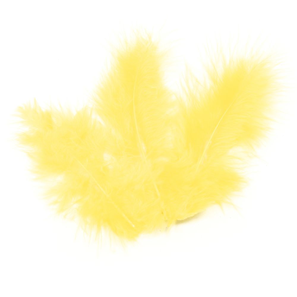 Visiodirect - Lot de 20 plumes de décoration coloris Jaune Pale - 10 x 4 cm - Objets déco