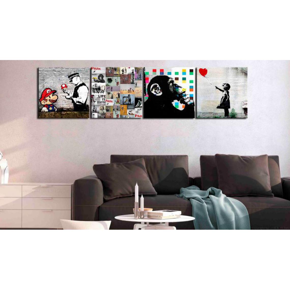 Artgeist - Tableau - Banksy Collage (4 Parts) .Taille : 80x80 - Tableaux, peintures