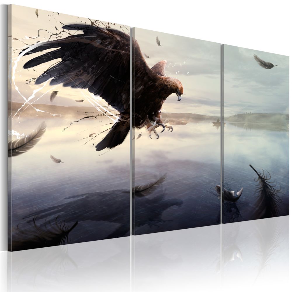 Bimago - Tableau - Aigle au-dessus du lac - Décoration, image, art | Animaux | Oiseaux | - Tableaux, peintures