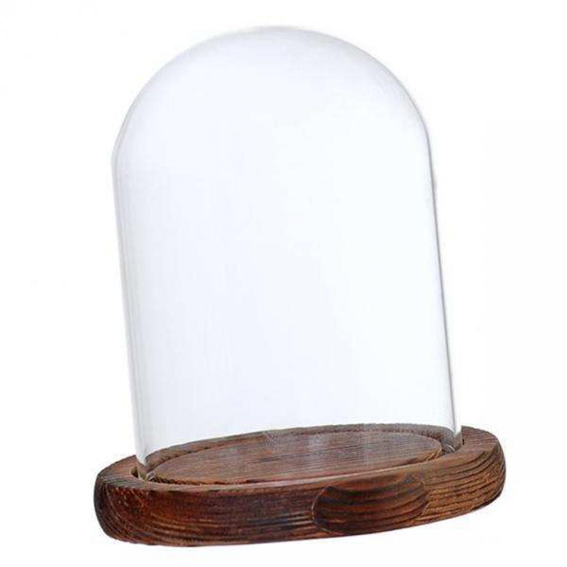 marque generique - transparent avec socle en bois - Vases