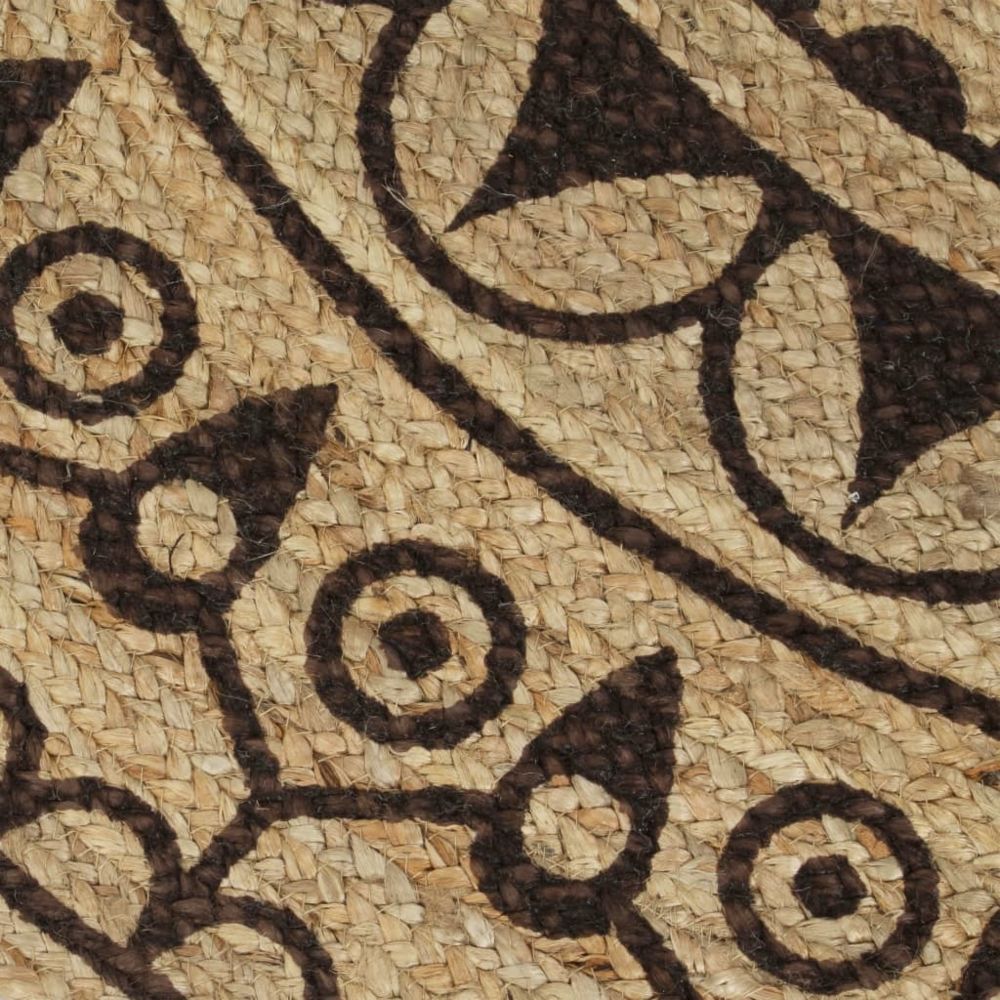 marque generique - Icaverne - Petits tapis ligne Tapis fait à la main Jute avec imprimé marron foncé 150 cm - Tapis