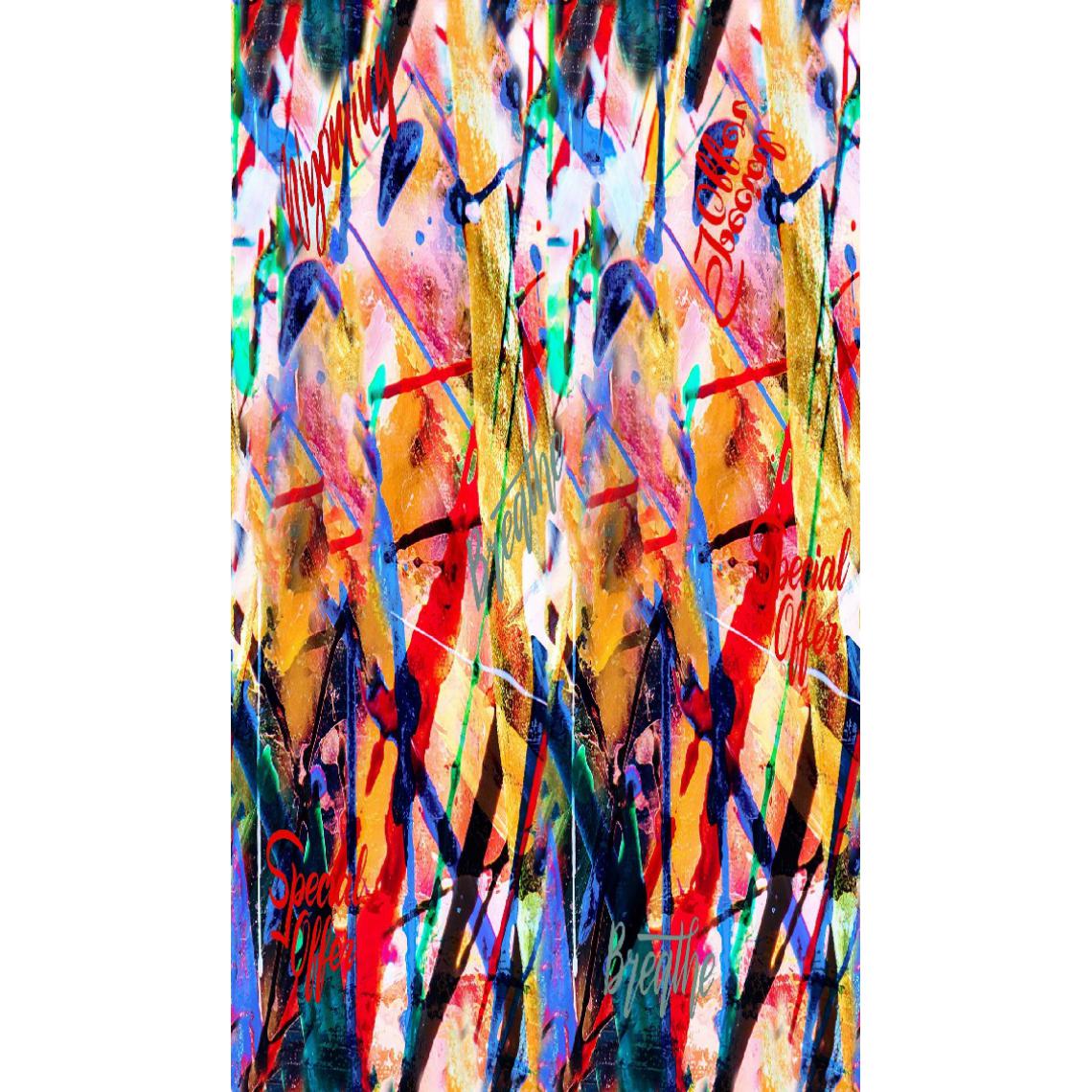 Homemania - HOMEMANIA Tapis Imprimé Crayon 1 - Résumé - Décoration de Maison - antidérapants - Pour Salon, séjour, chambre à coucher - Multicolore en Polyester, Coton, 100 x 200 cm - Tapis