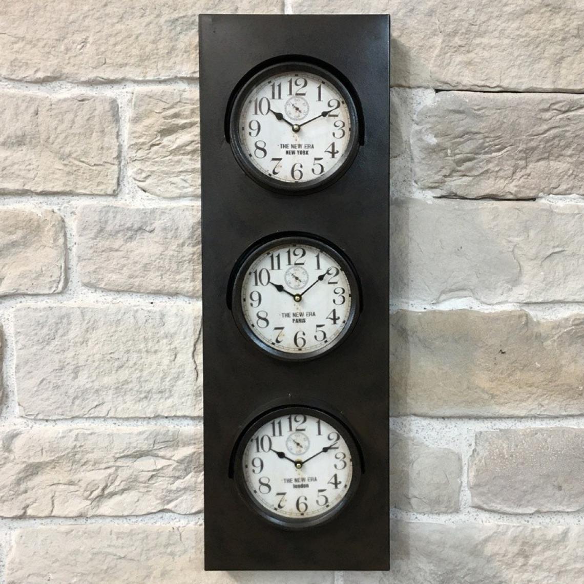 Chemin De Campagne - Horloge Industrielle Fer Métal Haute 90.50 cm x 30 cm - Horloges, pendules