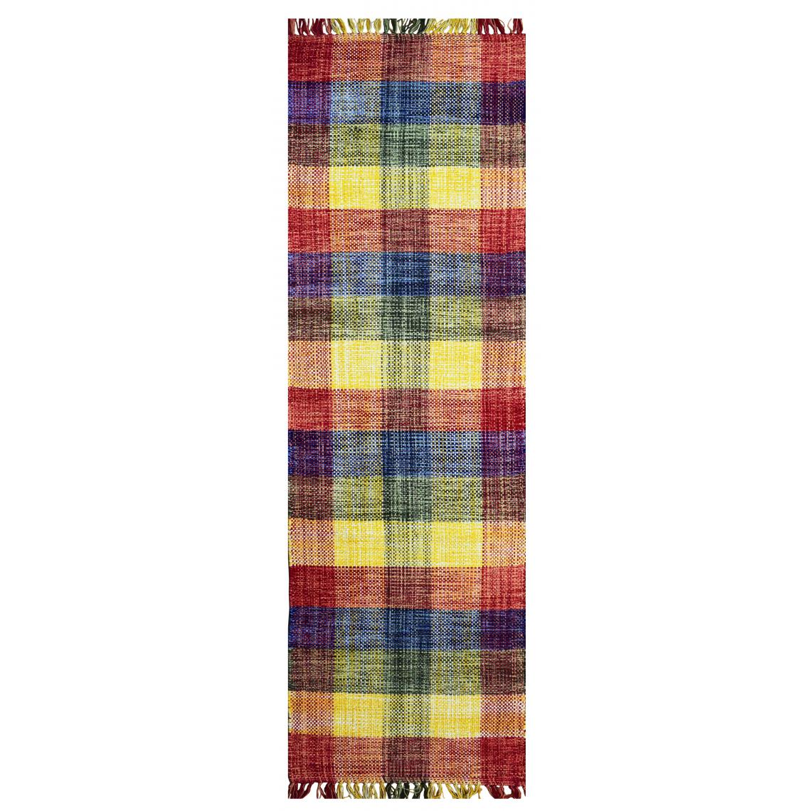 Alter - Tapis sacramento moderne, style kilim, 100% coton, multicolore, 180x60cm - Tapis