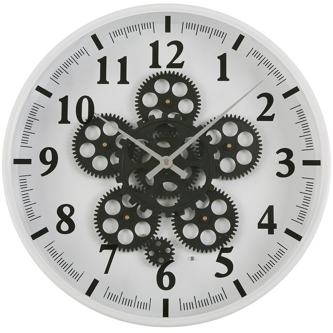 VERSA - Horloge murale en métal avec engrenages 36 cm - Horloges, pendules