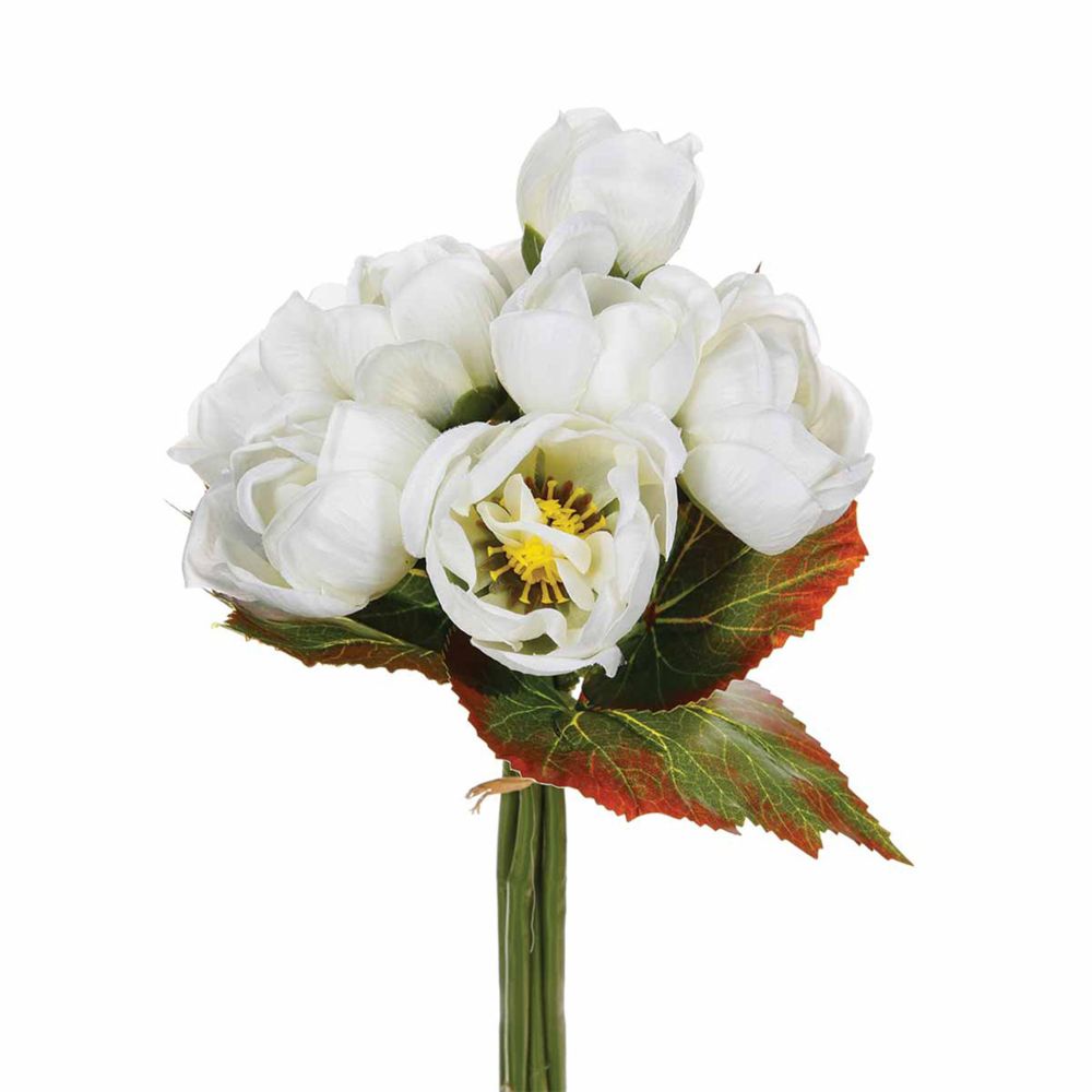 Atmosphera, Createur D'Interieur - Bouquet 8 Begonias artificiels - H. 23 cm - Plantes et fleurs artificielles