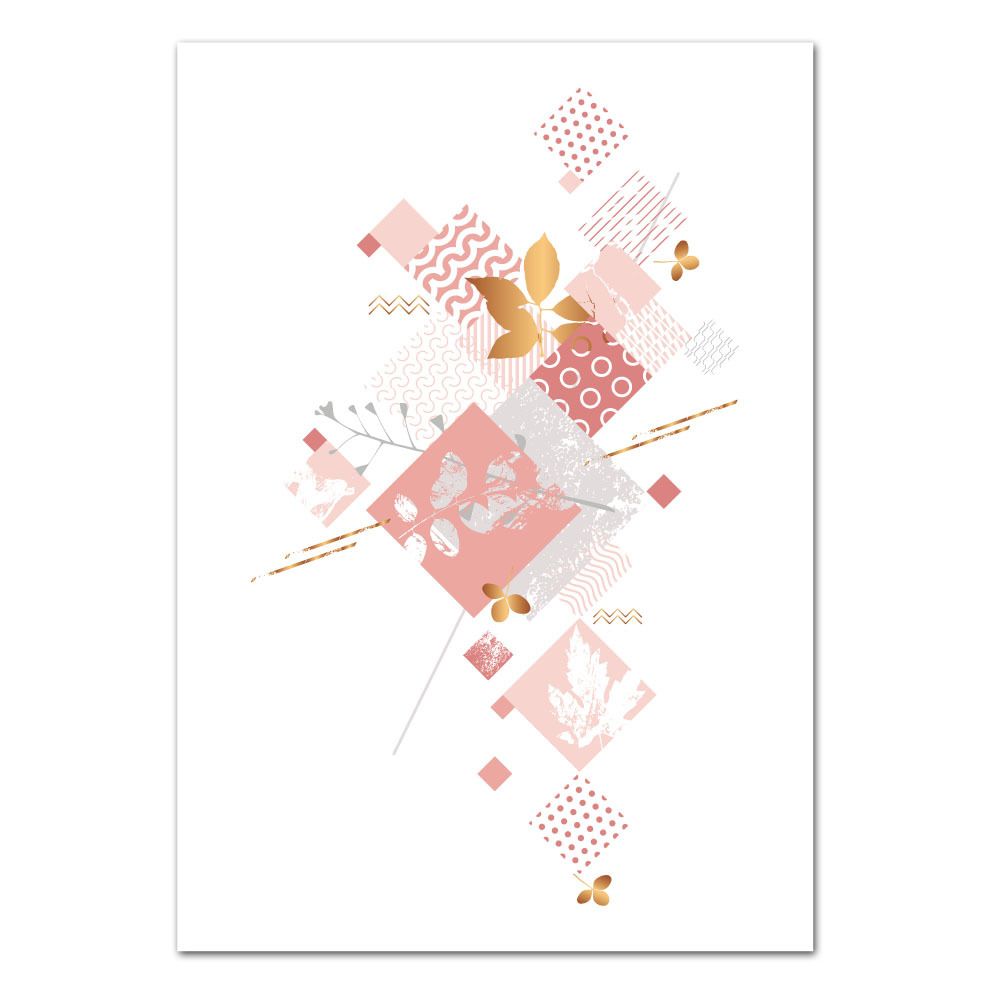 Adzif Biz - Poster Losange Rosé - Dimensions 50 x 70 cm - Papier Brillant - Affiches, posters