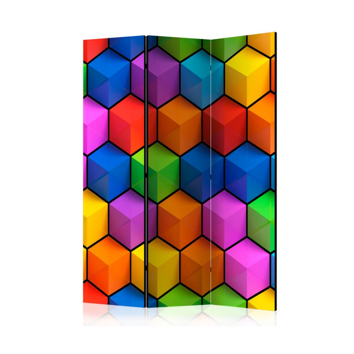 Artgeist - Paravent 3 volets - Rainbow Geometry [Room Dividers] 135x172 - Paravents