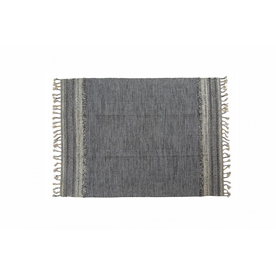 Alter - Tapis boston moderne, style kilim, 100% coton, noir, 200x140cm - Tapis
