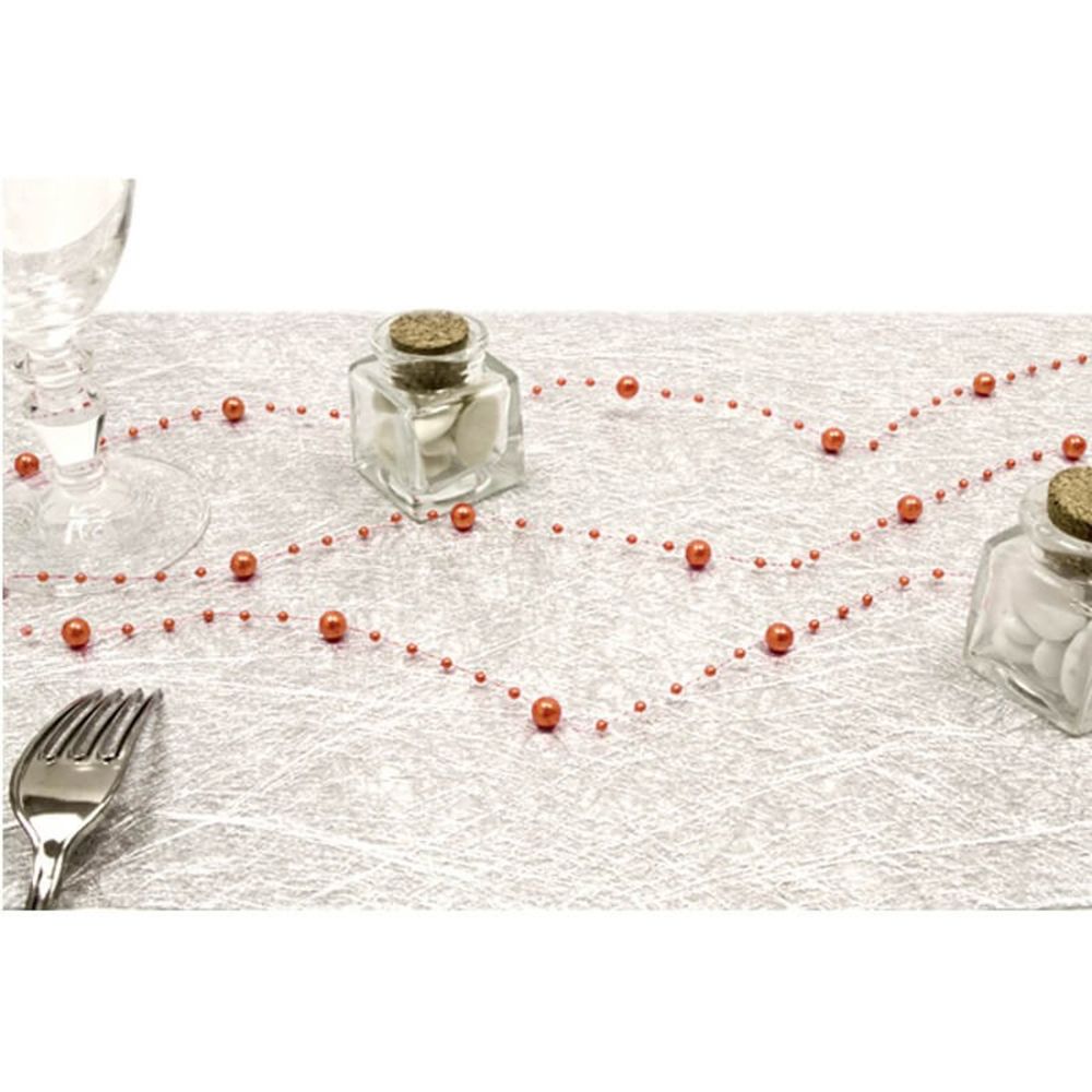 Visiodirect - Lot de 10 Guirlandes de décoration Perles coloris Corail - 2,5 m - Objets déco