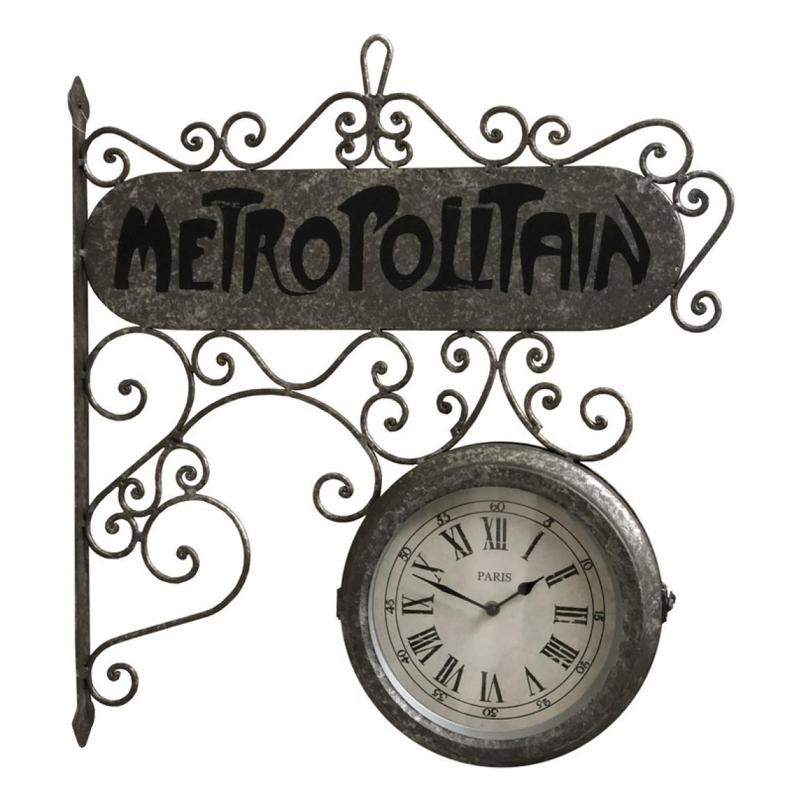 L'Originale Deco - Horloge Industriel Horloge de Gare Double Face 59 cm x 57cm x 11.50 cm - Horloges, pendules