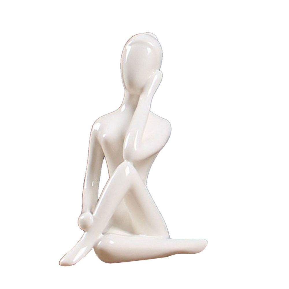marque generique - céramique yoga figure ornement statue sculpture zen jardin maison bureau décor 04 - Objets déco