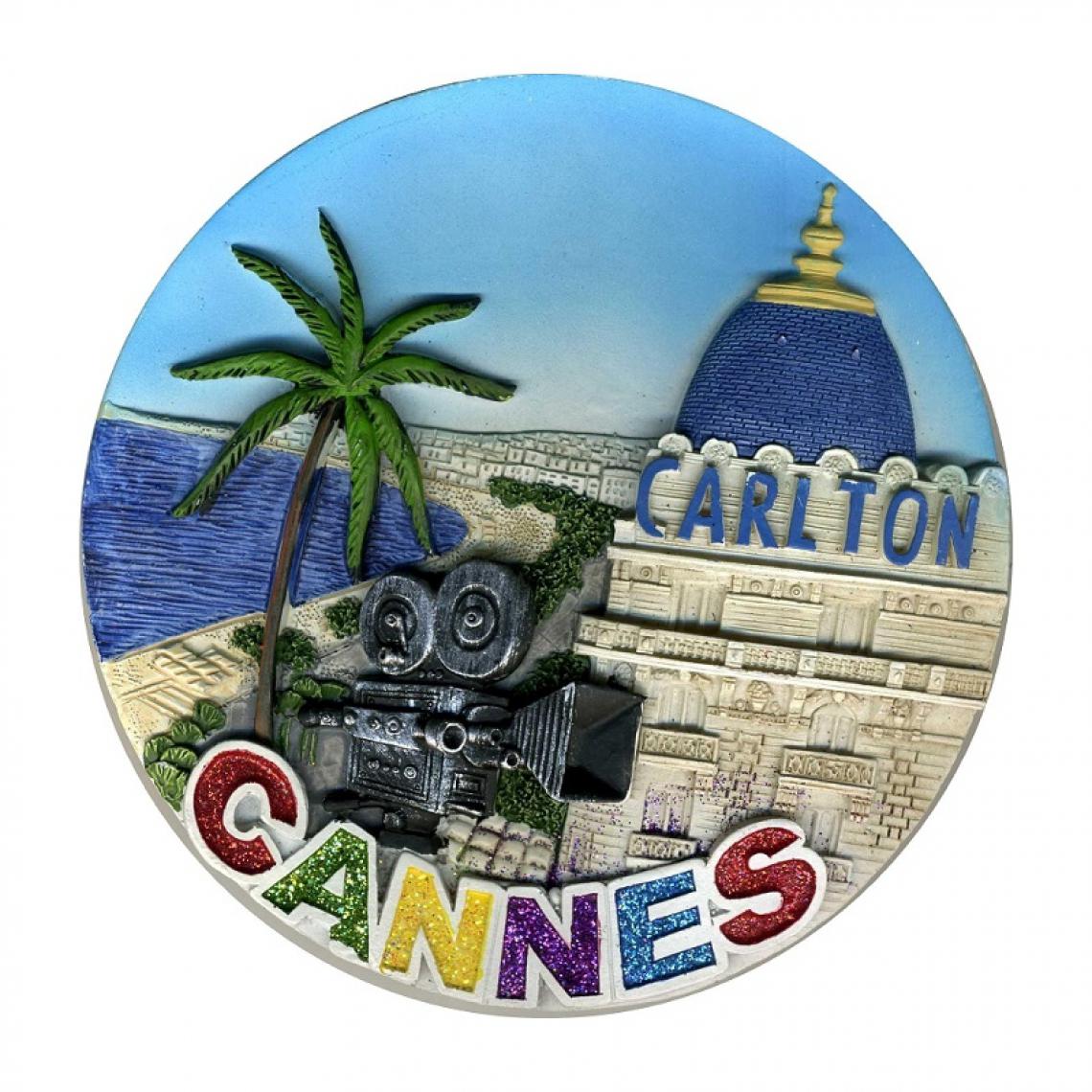 marque generique - Magnet résine Cannes rond - Objets déco