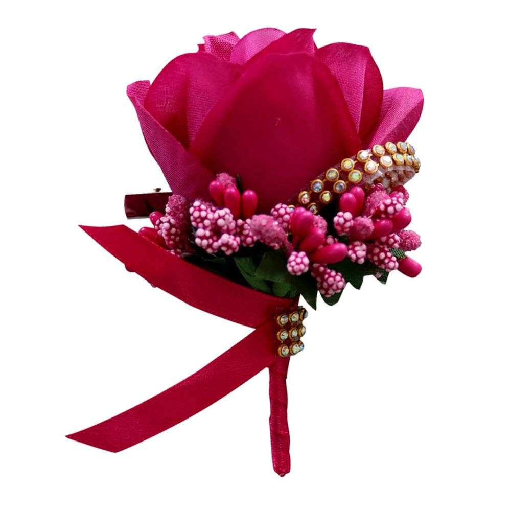 marque generique - Stimulation Broche Fleur Rose Épingle De Mariage Corsage Épingle Rose Rouge - Plantes et fleurs artificielles