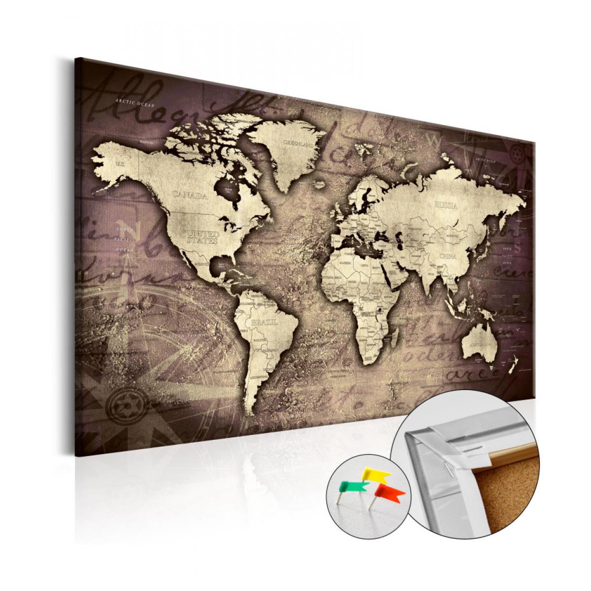 Artgeist - Tableau en liège - Precious World [Cork Map] 60x40 - Tableaux, peintures