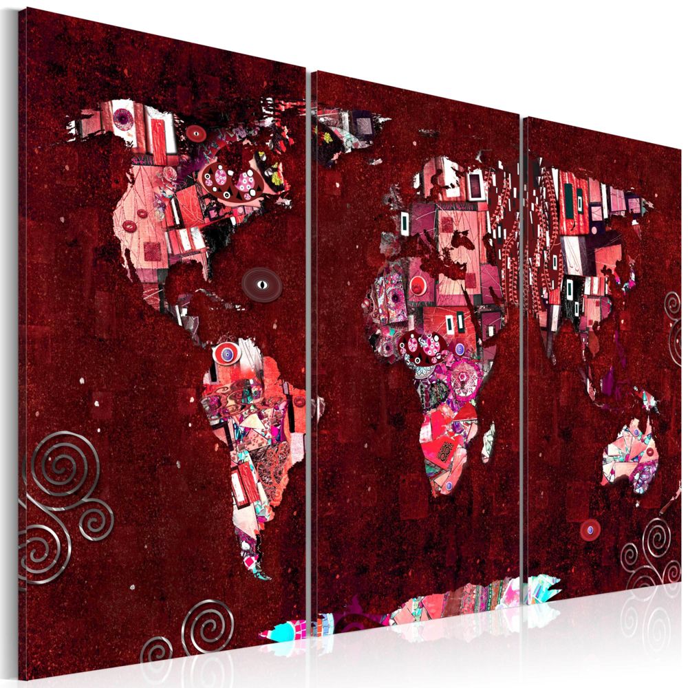 Bimago - Tableau - Ruby World - Décoration, image, art | Cartes du monde | - Tableaux, peintures