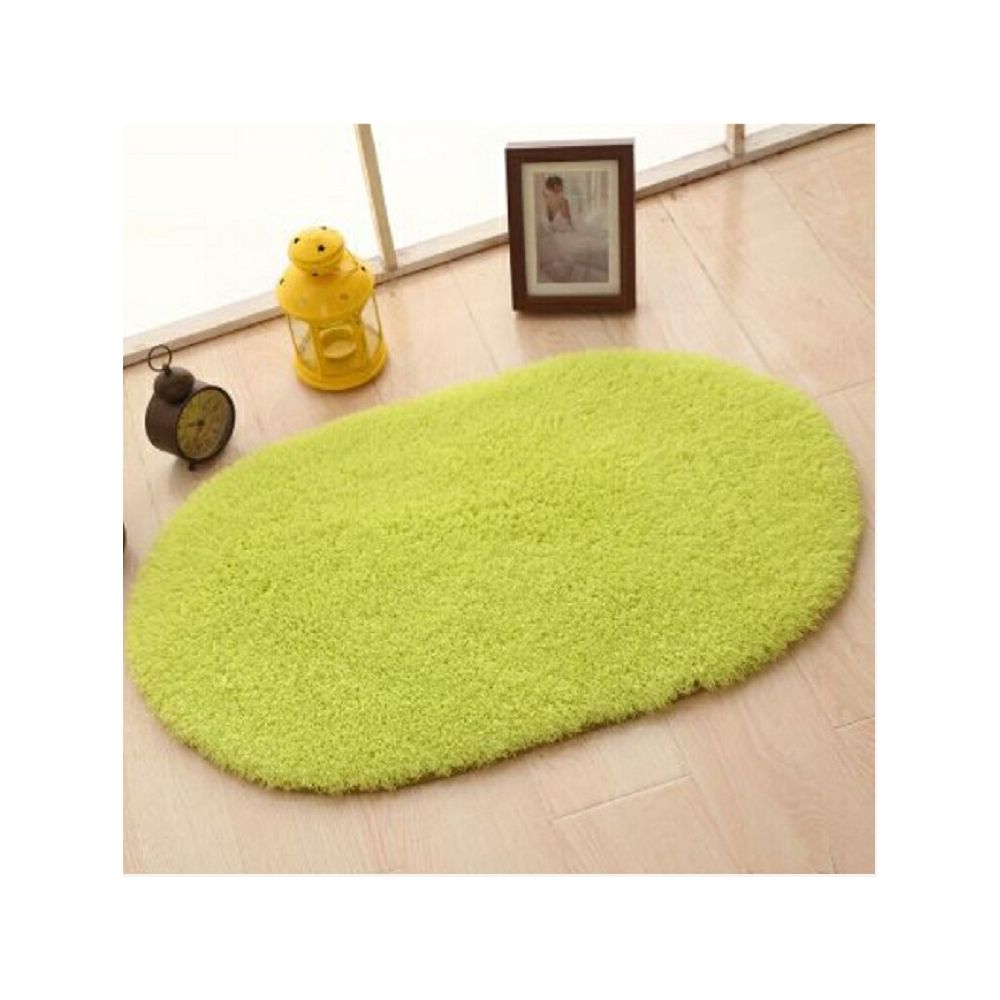 Wewoo - Tapis de bain en fausse fourrure solide de antidérapant de salle de chambre ovale tapistaille 60x120cm vert bonbon - Tapis