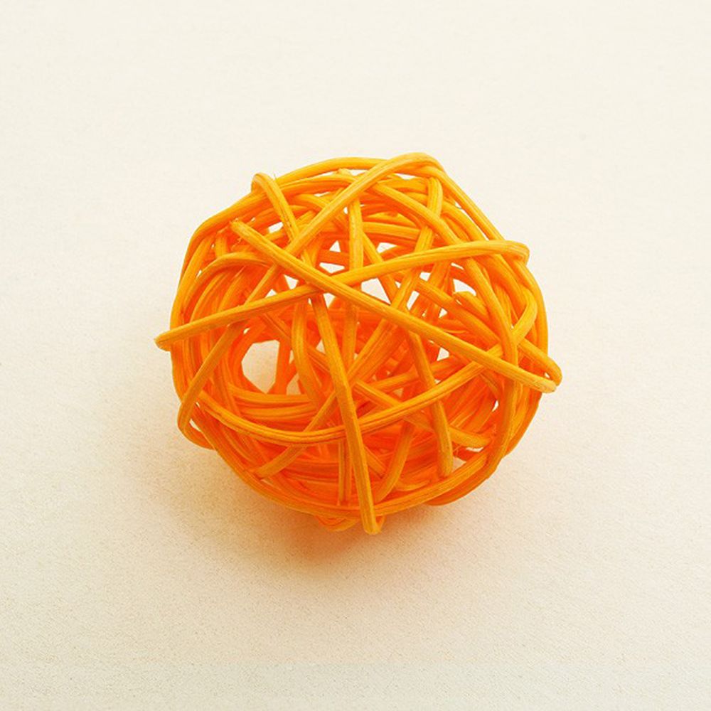 Visiodirect - Lot de 60 Boules décor en osier coloris Orange - Diam : 3,5 cm - Objets déco