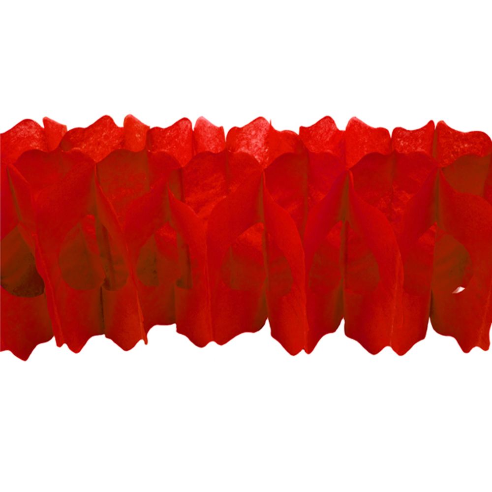 Visiodirect - Lot de 6 Guirlandes Zinnia en papier coloris Rouge - 4 m x 15 cm - Objets déco