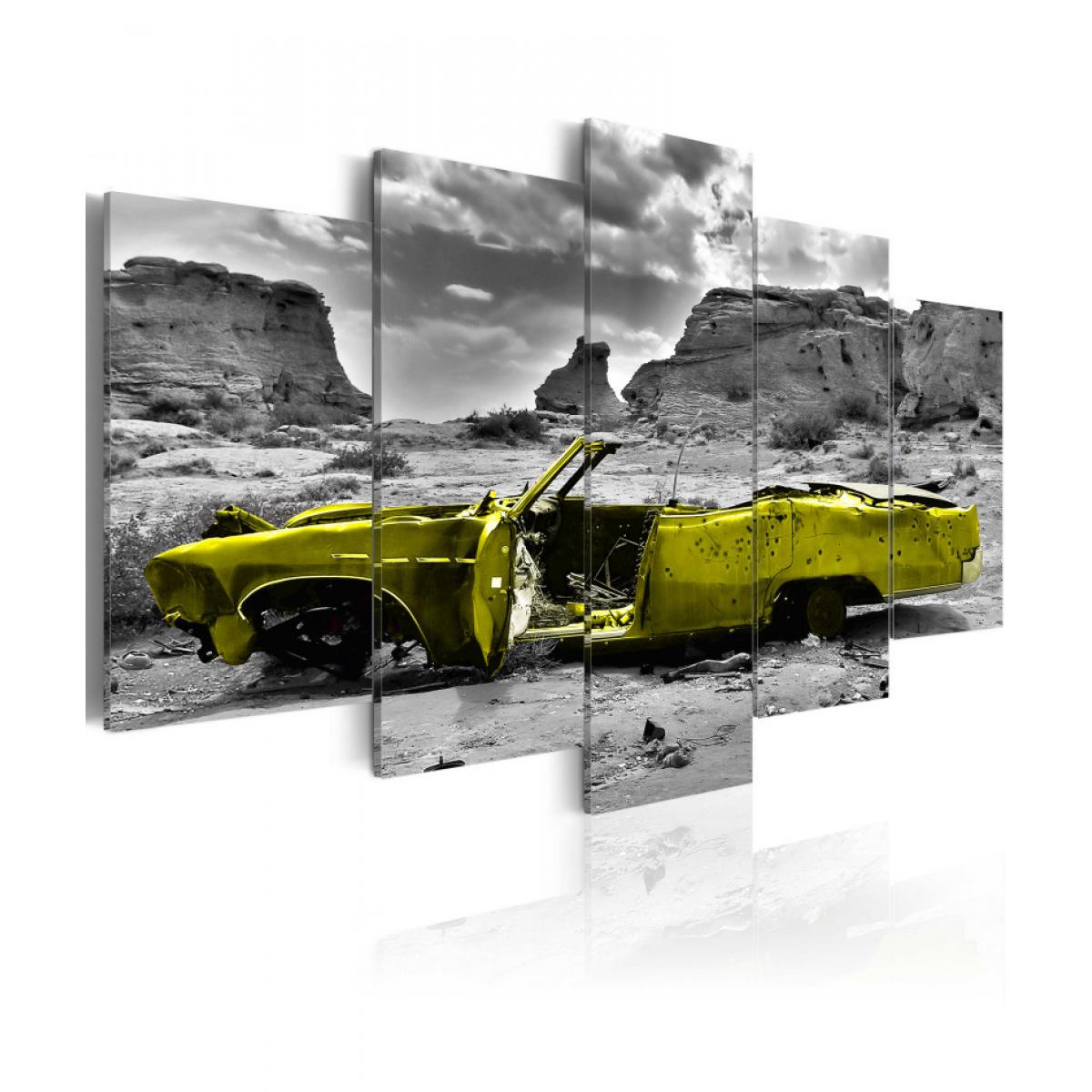 Artgeist - Tableau - Yellow car 100x50 - Tableaux, peintures