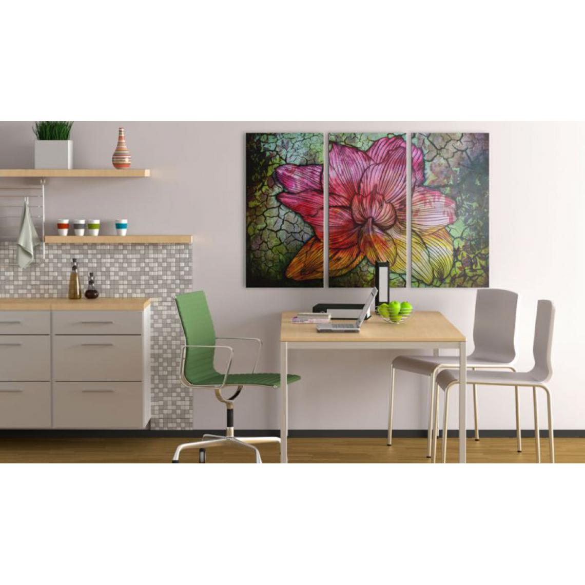Artgeist - Tableau - Fleur abstraite en couleur arc- en- ciel .Taille : 90x60 - Tableaux, peintures